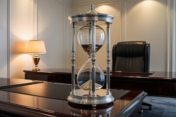 A meticulously crafted ornate hourglass