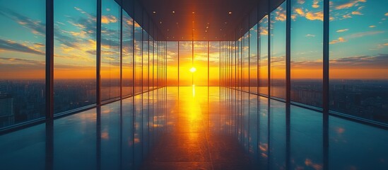 Canvas Print - Sunset View from a Skyscraper