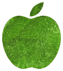 Poster - PNG Apple icon glitter fruit green.