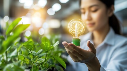 Poster - Engineers developing green technologies in a sustainable industry environment.