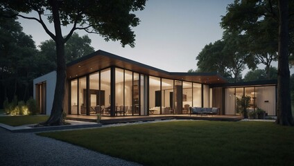 Poster - 3D rendering of a modern home.