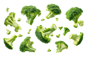 Fresh green broccoli on white background, healthy vegetable for diet