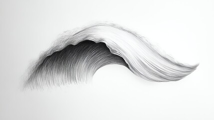 A black and white drawing of a wave with a minimalist style.