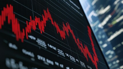 Wall Mural - Global financial crisis concept with stock market decline for business reports and analysis