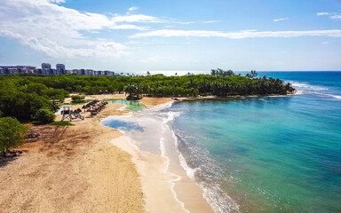 Wall Mural - Punta Esmeralda seascape Caribbean beach panorama Playa del Carmen Mexico.