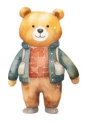 Poster - PNG Bear figurine toy white background.