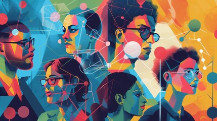 Wall Mural - AI Collaboration: An image of researchers, scientists, and engineers from different disciplines coming together to collaborate on AI projects, fostering interdisciplinary approaches and innovation 