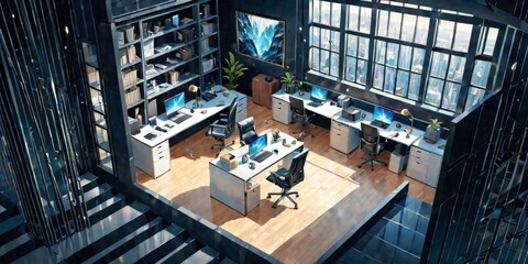 Wall Mural - Modern Office Interior with a View