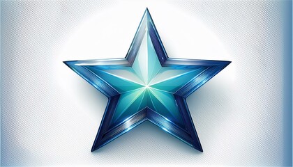 Glass star on white background, symbolizing excellence and achievement