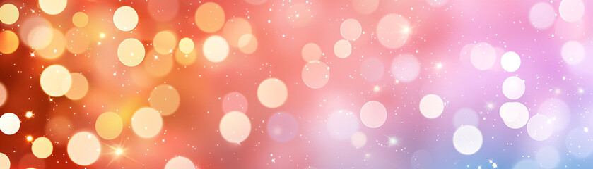 Poster - A vibrant and enchanting background featuring soft focus bokeh circles in warm hues of red, orange, and pink, creating dreamy atmosphere perfect for celebrations
