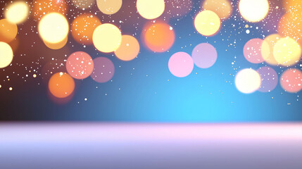 Poster - A peaceful background featuring floating glowing bokeh lights creates serene atmosphere, perfect for various creative projects. soft colors and gentle glow evoke sense of calm and wonder