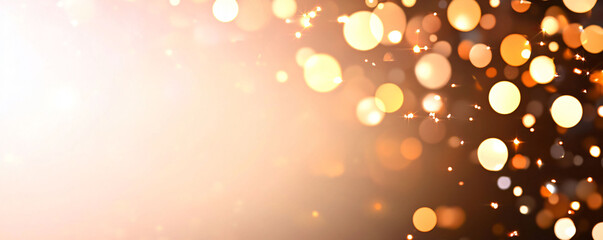 Poster - Warm glowing bokeh lights create an abstract background, evoking sense of joy and celebration. soft focus and shimmering effect enhance visual appeal