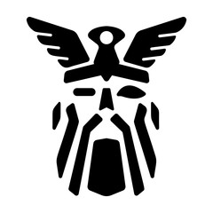 Poster - A glyph icon of odin god 