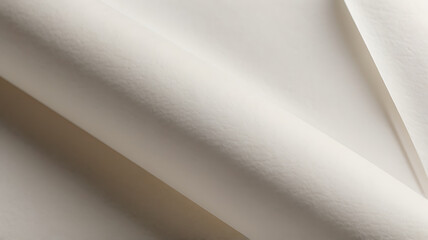 Wall Mural - Close-up of textured white paper sheets, Smooth Curve of Paper Roll