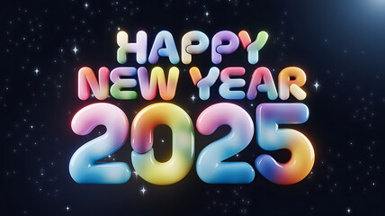 Beaded Happy New Year 2025 Design