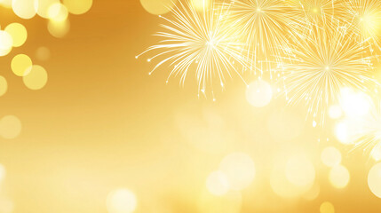 Wall Mural -  Christmas New Year golden fireworks background with copy space for text