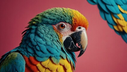 Wall Mural - Retro pop art of a colorful parrot.