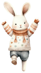 Sticker - PNG Mammal animal white bunny.