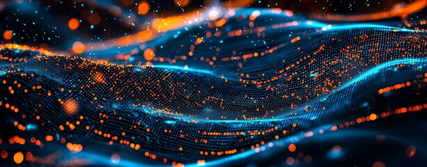 Aufkleber - Background for technical processes, neural networks, stock, digital storages, sound and graphic forms, science, and education.
