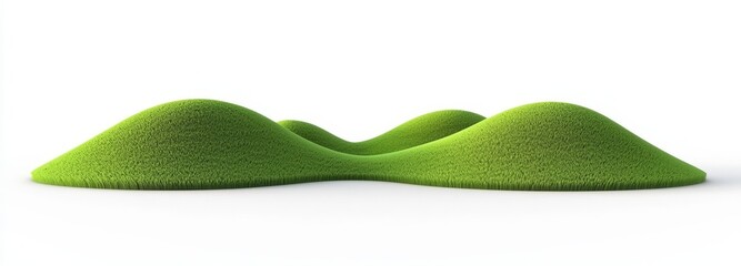 Poster - Isolated green grass field on white or transparent background