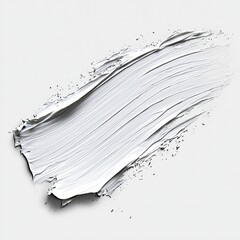 Canvas Print - A white ink brush stroke and a white brush splash isolated on transparent png.