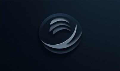 Aufkleber - A black and white image of a wave with a white circle in the middle. The circle is the logo of a company