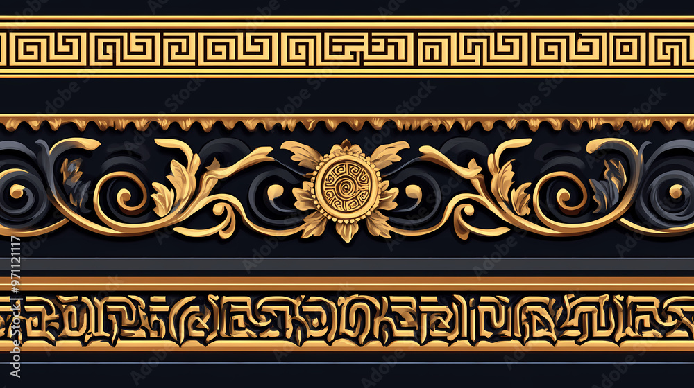 Set of vector seamless greek classic ornament. pattern for a border and ...