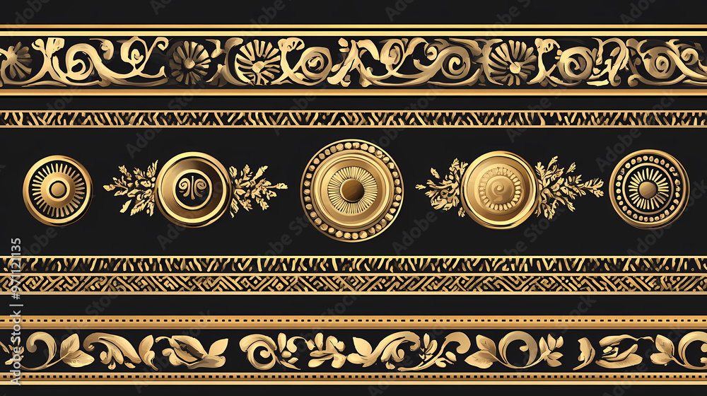 Set of vector seamless greek classic ornament. pattern for a border and ...