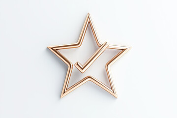 a stylish rose gold star with a checkmark design, symbolizing approval, achievement, and excellence 
