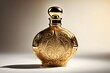 © Toseef - An elegant metallic gold perfume bottle with an ornate design glowing softly, Ai Generated