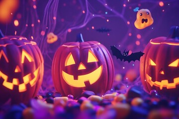 Aufkleber - A spooky Halloween-themed background. Perfect for creating a haunted atmosphere