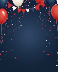 Wall Mural - Colorful balloons and festive banners create a lively Independence Day celebration.