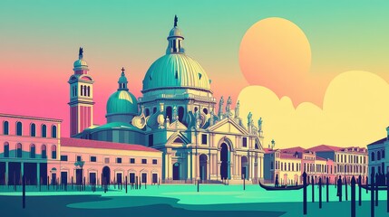  Illustrations of Buildings and Areas for Famous Tours in Italy, Generative AI