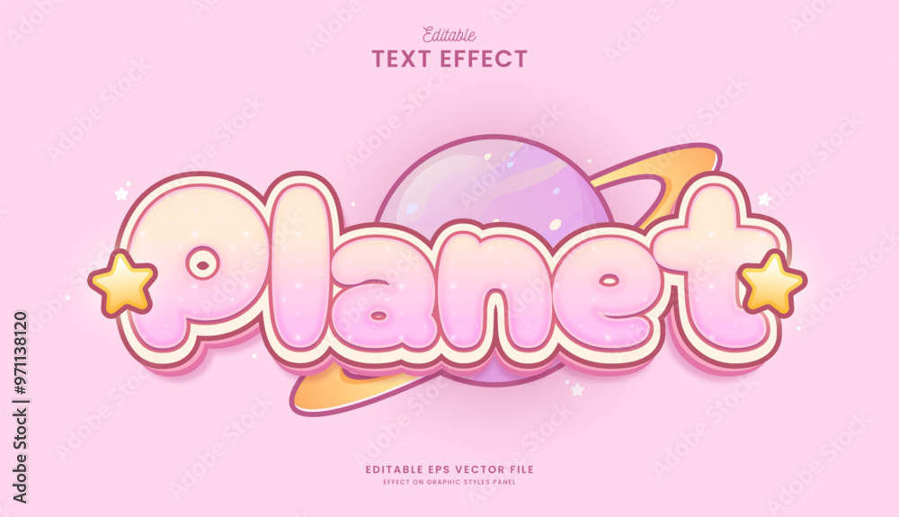 Pattern Planet Text Style decorative pink planet editable text effect design Stock Vector | Adobe ...