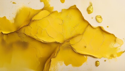 macro image of worn yellow ink on paper