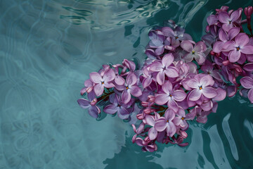 Sticker - A bunch of purple flowers floating in a body of water