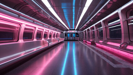 Fast Underground Subway Train