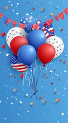 Wall Mural - Patriotic Celebration with Balloons and Bunting