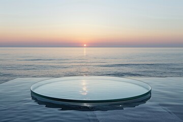 Wall Mural - a round disk of glass in water