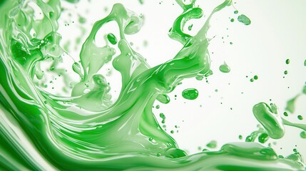 Wall Mural - Green Liquid Splash.