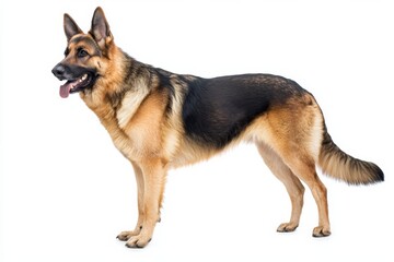 german shepherd in a standing position on a white background, isolate,