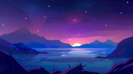 Beautiful_night_landscape_with_mountains_sea_and