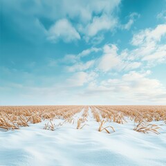 Wall Mural - A field with crops under protective covers reacting to predicted frost