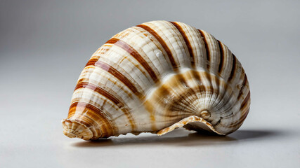 Shell fragment with plain white background