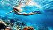 © Ketanoff - Beautiful Women Snorkeling in the Tropical Sea, Underwater Women