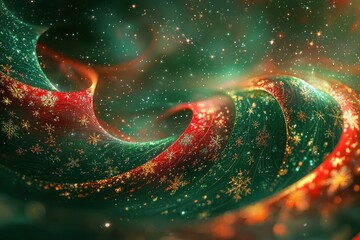 Wall Mural - Fantastical glowing cosmic energy waves with fiery motion and light effects