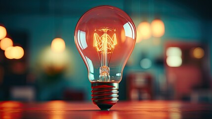 Wall Mural - light bulb with shadow