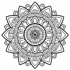 Wall Mural - Adult colouring book page	
