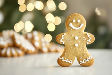 A Decorated Gingerbread Man Cookie on a White Surface