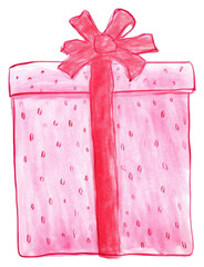 Sticker - PNG Christmas box drawing gift white background.